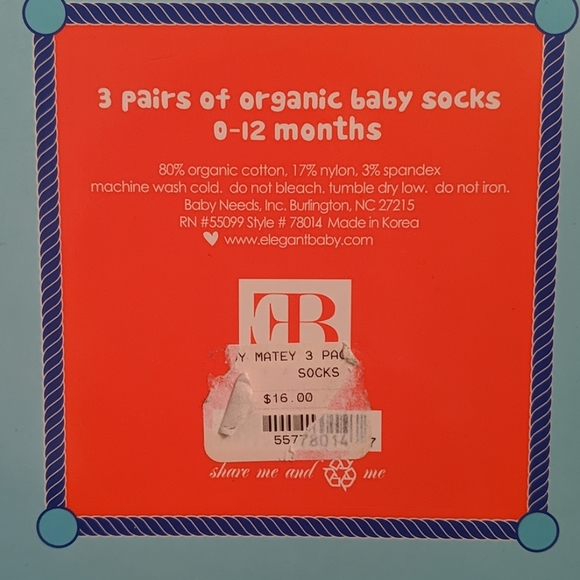 NEW Organic Cotton Baby Socks 🍼🧦 ⚓ - Picture 3 of 3